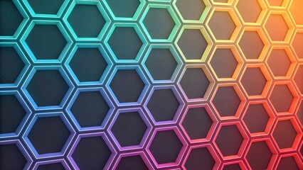 Rainbow Hexagon Background