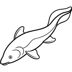 Obraz premium Line art collection of aquatic and wetland creatures, featuring elegant and minimal illustrations of fish, amphibians, birds, and aquatic animals. Perfect for nature-themed designs, educational materi