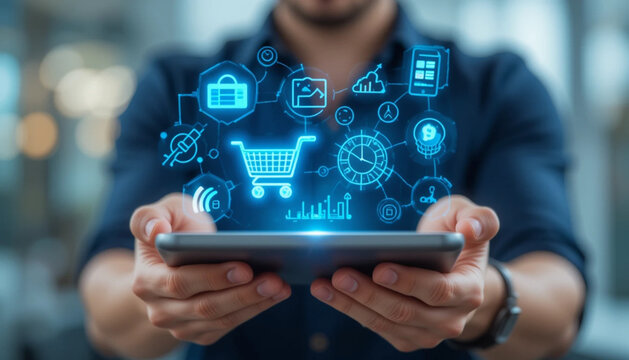 Concept of e-commerce, digital payment, and customer engagement