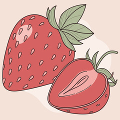 vector illustration of a strawberry