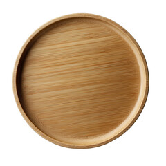 Wooden Plate Isolated On Transparent Background, ideal for food presentation, kitchen design, and natural product visuals