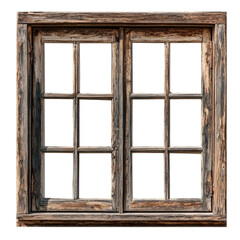 Vintage Wooden Window on transparent background