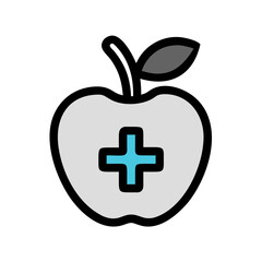 Apple with Medical Cross Icon Design