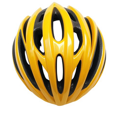 Bicycle Helmet Isolated On Transparent Background, showcasing its aerodynamic design and safety features, ideal for sports, cycling, and protective gear visuals