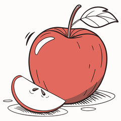 red apple on white background