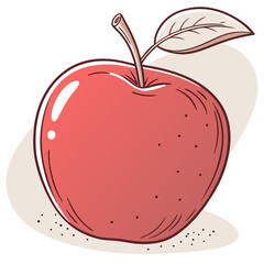 red apple on white background
