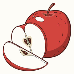 red apple on white background