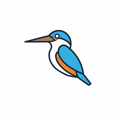 Kingfisher Bird Icon Vector Elegant Line Art Illustrations for Nature Inspired Designs
