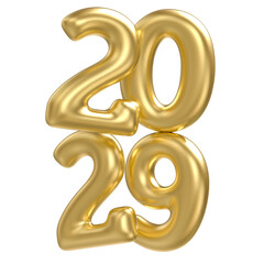 3D Golden Happy New Year 2029