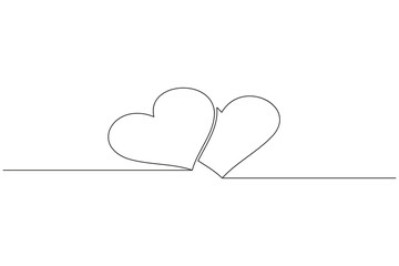 Heart shape one line drawing minimalist continuous line vector icon