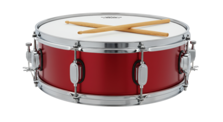 Isolated Red Snare Drum