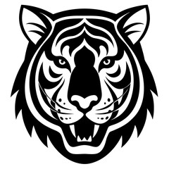 Obraz premium Tiger head icon on white background