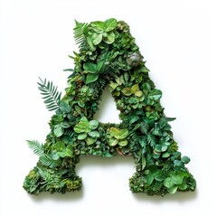 Eco-Friendly Typography: Letter A Crafted from Recycled Succulents