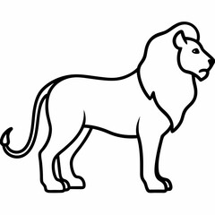 vector illustration of cartoon lion