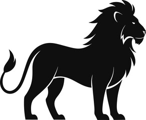 black lion vector illustration