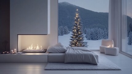 Cozy Winter Wonderland: Christmas Eve by the Fireplace