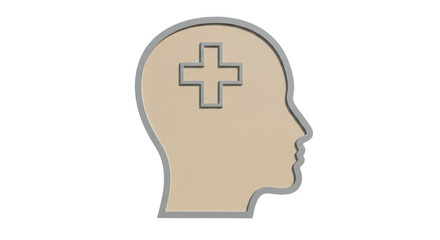 Isolated Head with Cross Symbol