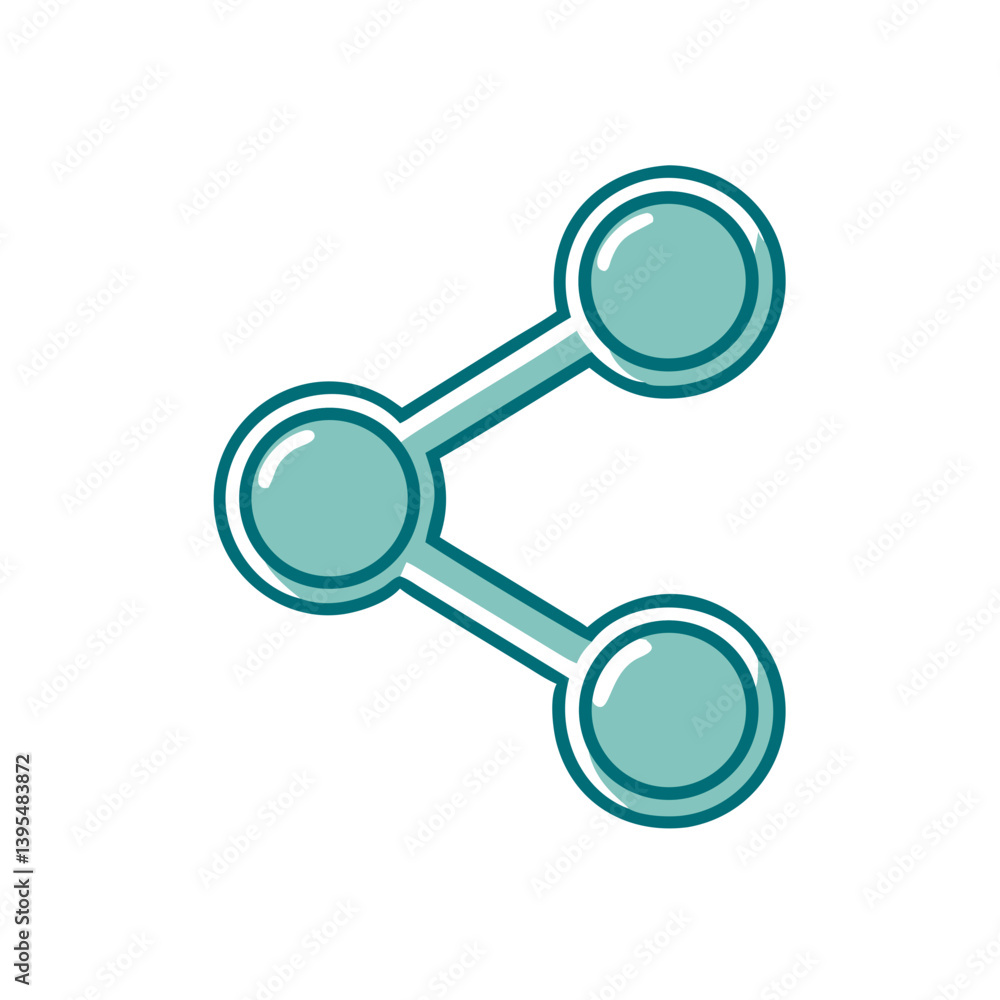 Poster share icon in minimalist style with teal color scheme