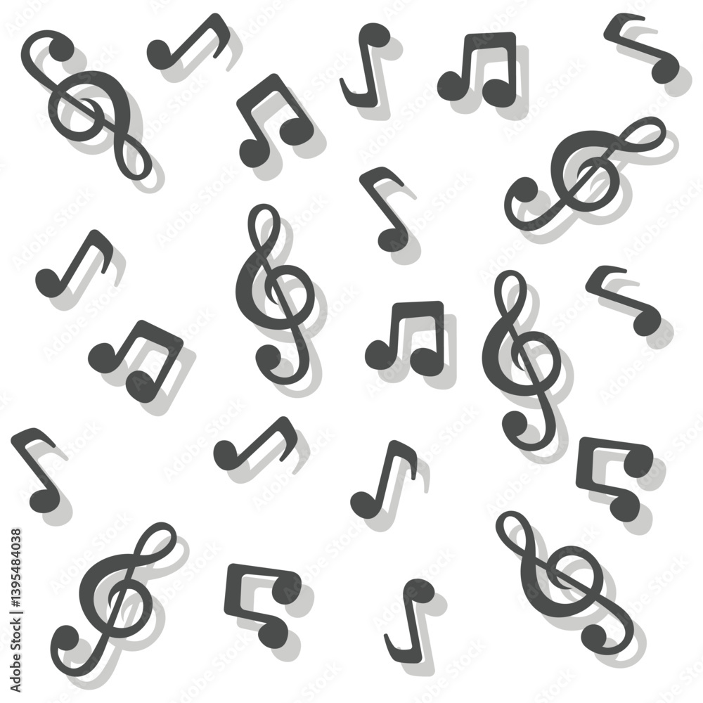 Poster music notes seamless pattern backdrop, music note background, seamless pattern texture design. float