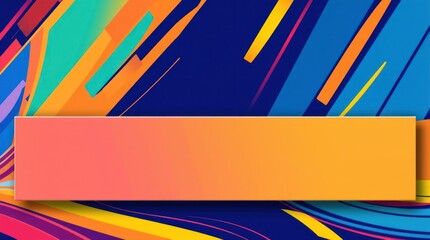 Vibrant abstract background with dynamic lines and colors.  A bold, colorful design with a smooth gradient bar for text or image placement