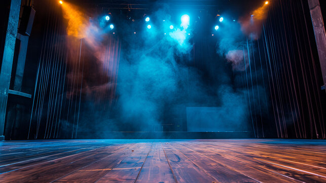 Theater Performance Scene with Dramatic Lighting