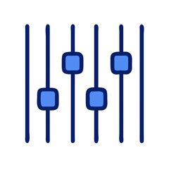Audio Equalizer with Vertical Sliders Icon Design