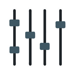 Audio Equalizer with Vertical Sliders Icon Design