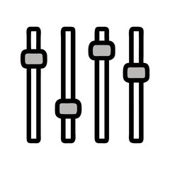 Audio Equalizer with Vertical Sliders Icon Design