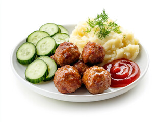Fototapeta premium meatballs with vegetables