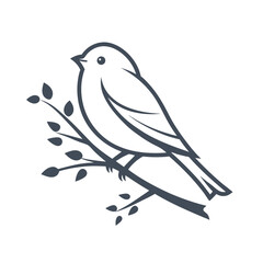Minimalist Bird Vector Logo Design.
