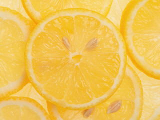 Lemon slices as a background macro photography. Citrus fruit, lemon.