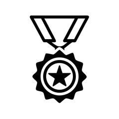 Award Medal with Star Emblem Icon Design