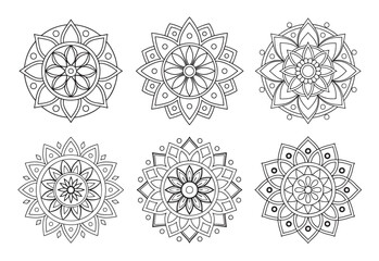 A collection of stylish and detailed mandala art illustrations, ideal for creating intricate and sophisticated designs.