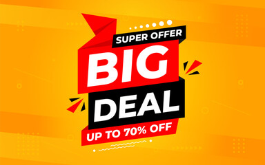Big Deals Sale Banner Design Sale template. Best deal banner, Sales banner, and Vector design promotion for the digital and print market.