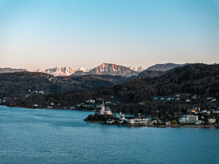 Pfarrkirche Maria-Wörth (Hl. Primus und Felizian), Wörthersee Landscape, Austria Carinthia