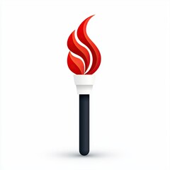 Vector Illustration of a Stylized Olympic Torch with Flames