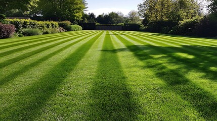 Neatly Trimmed Lawn, Sunny Day