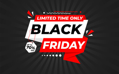 Fototapeta premium Black Friday banner. Special discount offer design. Product discount festival banner design. Black Friday Sale set. Flat Vector Illustration.