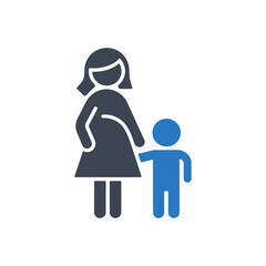 Pregnant Woman with Child Icon