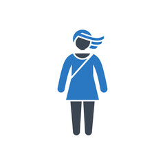 Woman with bandaged arm icon