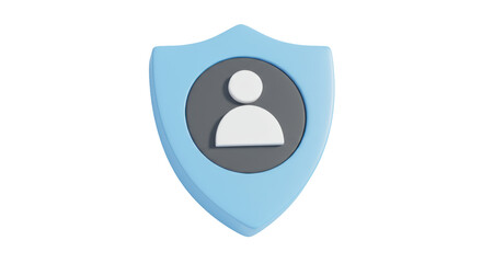 Isolated security shield with person icon