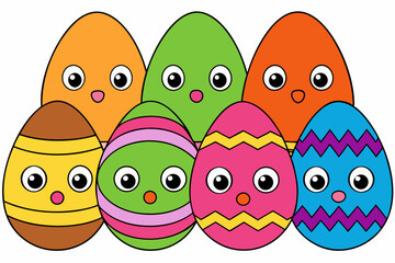 easter eggs vector