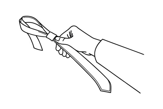 hand holding tie black and white clip art preview
