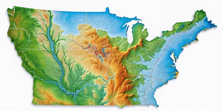 Minnesota Geographic Map: Shaded Relief, Land Cover, Rivers, Lakes, Mountains & Biomes
