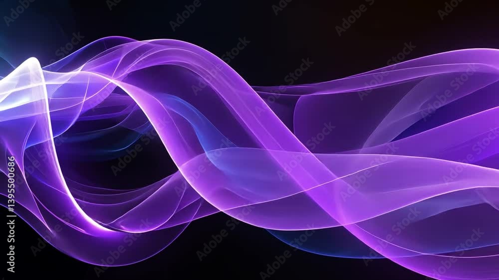 Poster colorful abstract waves in smooth, flowing design create mesmerizing visual effect, blending shades 