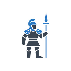 Spartan Warrior Holding Spear Icon
