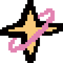 Pixel Art Sparkles and Twirls