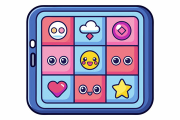 mobile phone with colorful application icons