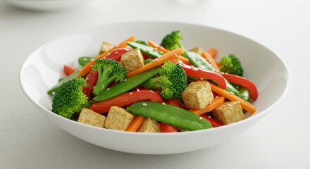 Tofu and vegetable stir-fry dish