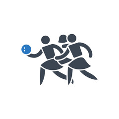 Group Running Women Bowling icon